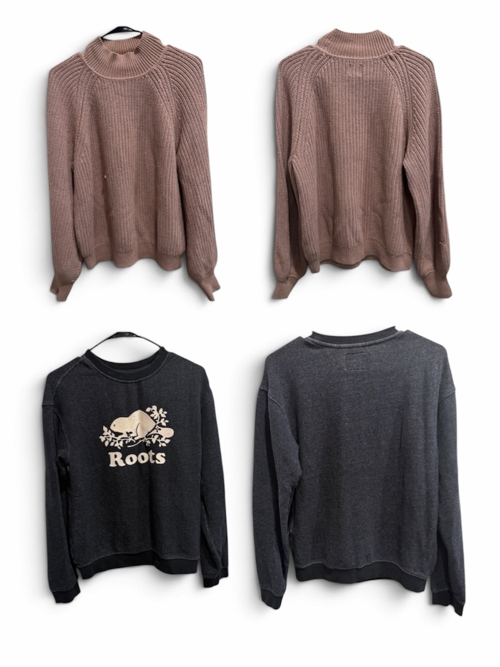 Gap & Roots Bundle Women’s S/XXS Rose Sweater Black Logo Sweatshirt